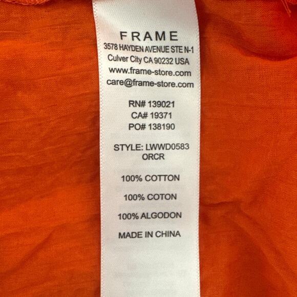Frame Gathered Seam Dress Orange Crush - Picture 8 of 11